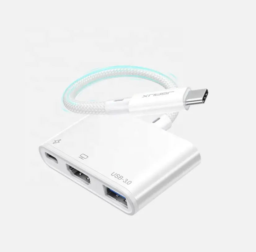 JSAUX 100W 고속 충전 3-in-1 USB C-HDMI 어댑터