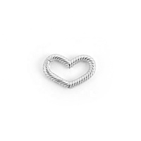 Connecteur à pression en argent sterling 925, forme torsadée simple, avec fermoir cœur à ressort, pour colliers, bracelets et bijoux