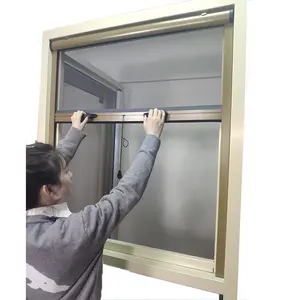 Kostenlose Probe Großhandel Custom Aluminium Retract able Roller Moskito netz Insekten schutz Windows Aluminium rahmen Bildschirm Fenster