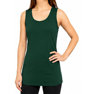 High Quality Women's Tank <b>Tops</b> Eco-Friendly Quick Dry Breathable Solid Pattern Front Logo Full Length Sleeveless 100% Organic - Product Image 1