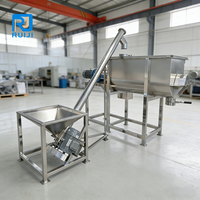Mélangeur à ruban en acier inoxydable de qualité alimentaire industrielle, capacité 500L/1000L, moteur DC, machine de mélange à chauffage automatique, horizontal