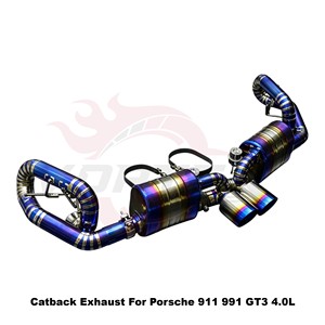 Sistema de Escape Catback con Válvulas Vortex Blue Burnt Titanium para Porsche 911 991 991.1 991.2 GT3 4.0L, Kit de Ajuste Directo - Product Image 2