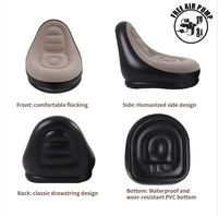 Meubles modernes en PVC gonflables, fauteuil de salon gonflable à remplissage d'air, fauteuil de salon avec repose-pieds, canapé-lit brun