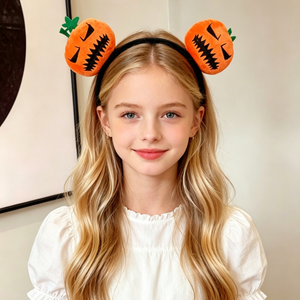 Accesorios para el Cabello para Niños y Adultos, Diadema de Calabaza Naranja para Disfraces de Halloween, Diadema de Jack O'Lantern - Product Image 2