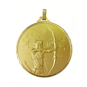 Médaille personnalisée de conception de <span class=keywords><strong>course</strong></span> Prix de fabricant en gros Escrime Tir Sport personnalisé Médailles vierges de tir à l'arc en métal doré - Product Image 6