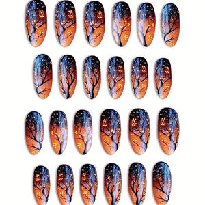 Fournitures pour Ongles Produits <span class=keywords><strong>de</strong></span> Beauté Ongles Presse sur Ongles Halloween Chauve-Souris <span class=keywords><strong>Nuit</strong></span> Arbre Flétri Ongles Wearable Amande Conseils Charms - Product Image 2