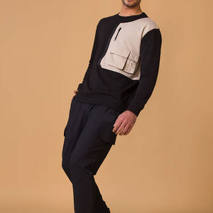ผู้ผลิต OEM ชุดเซ็ตเสื้อสเวตเชิ้ตและกางเกงขายาวผ้าฝ้าย 100% สีพื้น สไตล์ลำลองเข้ารูปสำหรับผู้ชาย รุ่นใหม่ล่าสุด แฟชั่นชุดวอร์ม - Product Image 3