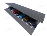 HBGenix N-01 Abri de voiture photovoltaïque pré-assemblé en acier au carbone à poteau unique, finition anodisée, durée de vie de 20 à 25 ans pour usage domestique et commercial