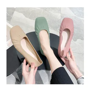 2024 Women's Rubber Sole Breathable Casual Slip On Flats Loafers Ladies Shoes Women Flat