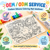 Tapis de coloriage en silicone réutilisable pour enfants, tapis de dessin en silicone personnalisé, tapis de coloriage pour enfants, tapis de coloriage en silicone pour enfants