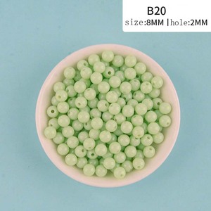 Perles d'espacement rondes <span class=keywords><strong>en</strong></span> plastique ABS rose pastèlle, style tropical, pour la fabrication de bijoux DIY et fournitures pour stylos à perles, lot - Product Image 1