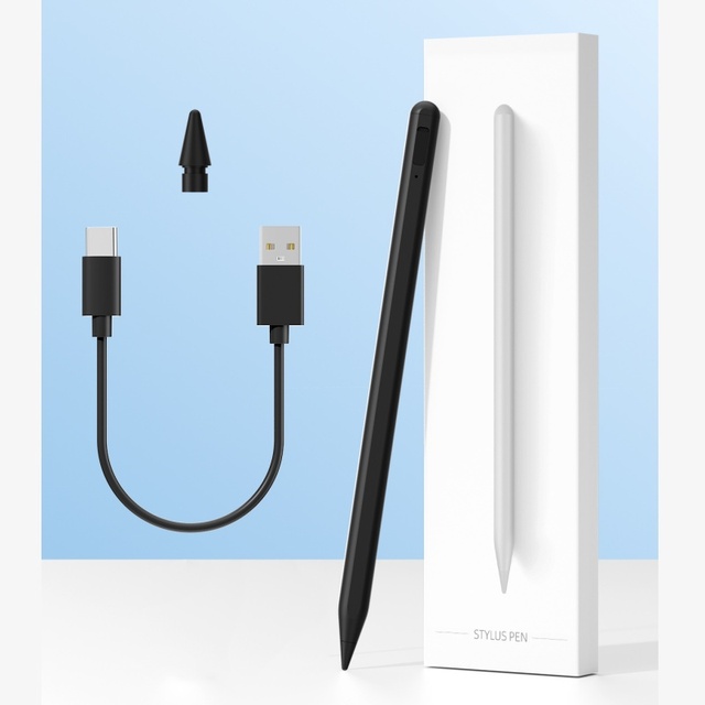 Uogic  Shortcut Function Touch Pen 14-Minute Quick Charge Magnetic Attraction POM Nib Active Stylus Pen for iPad