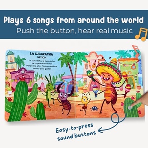 Discover World Music Sound Book para bebés con 6 canciones globales <span class=keywords><strong>de</strong></span> todo el <span class=keywords><strong>mundo</strong></span> Kids Interactive Board Book con música - Product Image 2