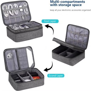 BSCI Factory Extra Large Electronics Organizer Travel Case, Double Layer Large Capacity Carrying Case with Shoulder Strap - Product Image 6