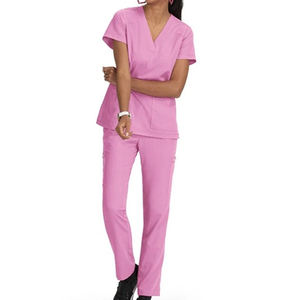 ชุดยูนิฟอร์มพยาบาลแบบสครับ ผ้าสแปนเด็กซ์/โพลีเอสเตอร์ ทออย่างดี เป็นมิตรกับสิ่งแวดล้อม ไซส์พลัส สำหรับโรงพยาบาล - Product Image 2