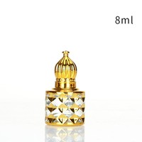 Bouteilles d'huile essentielle en verre doré de 8 ml, 10 ml, 12 ml avec applicateur à bille et autocollant, flacon vide pour parfum Attar arabe