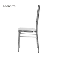 Chaise Chavari en métal argenté en gros pour mariage, banquet, empilable, mobilier pour événements et fêtes