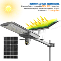 Éclairage Solaire Intelligent 800W 4G WiFi d'Extérieur avec Détecteur de Mouvement, Mural Tout-en-Un, Projecteur Solaire et Caméra de Sécurité CCTV