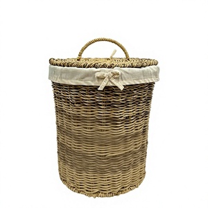 Natural Rattan Woven <b>Basket</b> from Vietnam Handmade <b>Storage</b> Organizer for Clothes Laundry <b>Toys</b> Plants and Household Items - Product Image 1