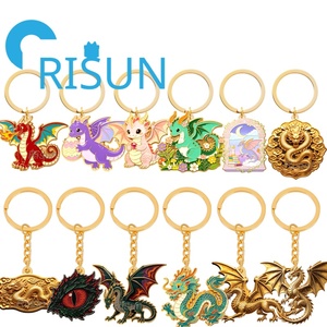 Porte-clés en métal 3D <span class=keywords><strong>Dragon</strong></span> Doré en gros, personnalisé, mignon, dessin animé, anime, fantaisie sombre, démon, <span class=keywords><strong>dragon</strong></span> volant, émail - Product Image 2