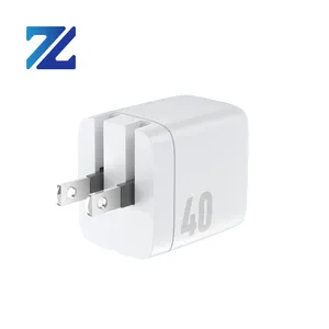 20V/2A 범용 휴대용 게임용 벽 충전기 40W USB 전원 어댑터 휴대 전화-Apple Realme 호환 Gan 충전기 어댑터