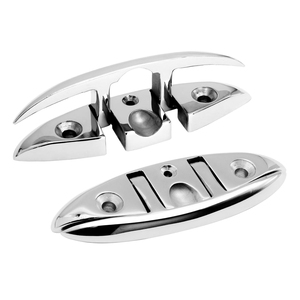 Folding Boat <strong>Cleats</strong> Marine Grade 316 Stainless Steel Flip up Boat Dock <strong>Cleats</strong> Rope <strong>Cleat</strong> with Backing <strong>Plates</strong> for Deck - Product Image 4