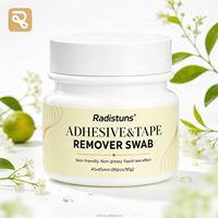Radistuns Lingettes pré-humidifiées en coton pour le retrait de colle à perruques, de colle à dentelle et de résidus de ruban adhésif pour extensions capillaires, 80 pièces