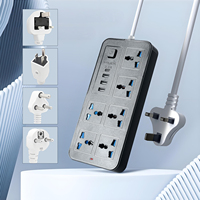 Multiprise universelle 6 voies avec 3 ports USB et 1 port Type-C, cordon de 3 m, station de charge
