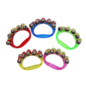 Jingle-muñequera con campanas de Metal y plata para niños, Juguete Musical colorido, instrumentos musicales para guardería - Product Image 1