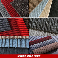 Tapis d'extérieur lavable en polyester rayé de haute qualité, motif noir et rouge, extra épais et antidérapant