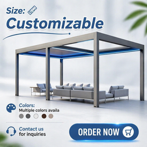Pérgola Moderna Independiente de Aluminio, Bioclimática, con Techo de Láminas Ajustables, Ecológica, Resistente, para Terraza o Patio Trasero, Protección Solar - Product Image 1