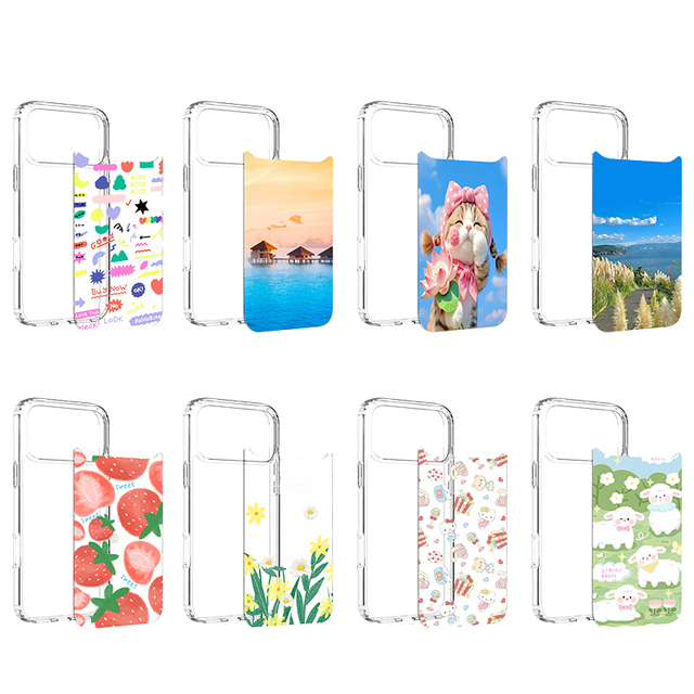 Custom UV Painted TPU+PC Detachable Back Panel Transparent Shockproof Mobile Phone Case for