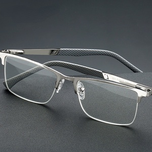 Lunettes de lecture pour hommes +1.0 +4.0, utilisation professionnelle, monture métallique pliable, optique, anti-lumière bleue, presbytie, <span class=keywords><strong>verres</strong></span> transparents, durables - Product Image 2