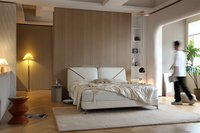 Lit en cuir à plateforme dernier design rembourré cadre de lit de luxe européen king size nouveau design ensembles de chambre à coucher