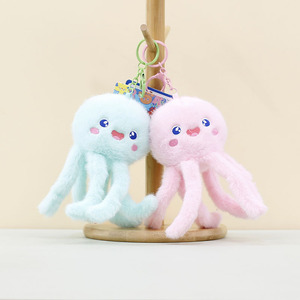 Porte-clés en peluche Poisson-clown, adorable porte-clés en peluche d'animaux marins, poulpe, requin, baleine, méduse, homard, crabe, jouets en peluche - Product Image 2