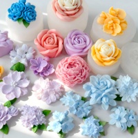 Moule en silicone motif multi-fleurs, facile à démouler, pour chocolats, bonbons gélifiés, résine époxy, bougies, gâteaux, qualité alimentaire, logo personnalisé, réutilisable, OEM