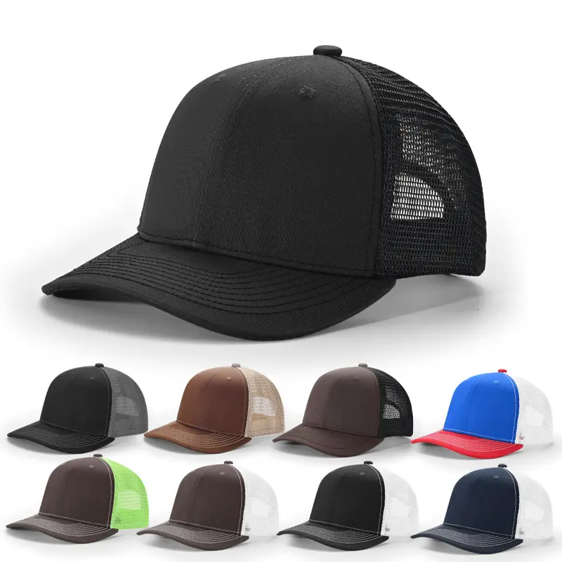 Yupoong Gorras Richardson 112 rap şapkası yüksek kalite kapaklar şapkalar 3D nakış boş erkekler 6 panel ağ şoför şapkası özel