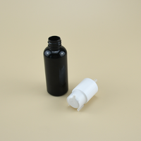 Flacon en PET ambré foncé de 30 ml et 60 ml avec pompe distributrice en PP, contenant cosmétique pour huile essentielle pour les soins des cheveux et de la peau