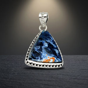 Unique 925 Sterling <b>Silver</b> Anchor Shape Cute Bezel Setting Natural Pietersite Gemstone Handmade Pendant Jewelry ODM OEM Supplier - Product Image 3