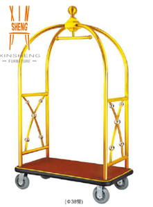 <strong>Gold</strong> Plated Hotel Birdcage Luggage <strong>Trolley</strong> Bellboy Luggage <strong>Trolley</strong> - Product Image 4