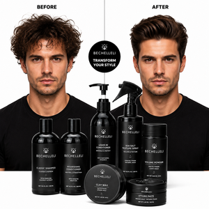 Kit de produits coiffants pour hommes : cire mate, spray au sel de mer, poudre volumisante, shampoing, après-shampoing, logo personnalisé, OEM, kit de toilettage - Product Image 2