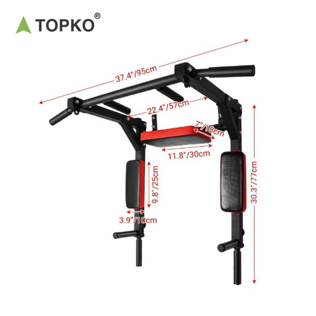 TOPKO Pull Up Bar Indoor Fitness Equipment Strength Training Wall Chin Up Training Horizontal Bar Portable Pull Up Bar