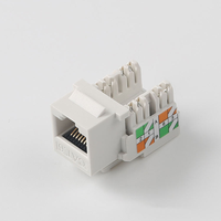 Módulo de Conector Hembra para Panel de Montaje, RJ45 8P8C, Tipo IDC, 90 Grados, Cat.6, UTP, Conector Keystone para Redes