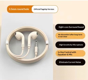 Écouteurs intra-auriculaires filaires couleur macaron minimalistes avec annulation active du bruit (ANC) et chargement Type-C pour usage quotidien, gaming et diffusion <span class=keywords><strong>en</strong></span> direct - Product Image 5