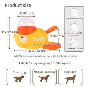 Nouveau distributeur interactif de friandises pour chien, design canard de dessin animé, distributeur de nourriture pour animaux de compagnie, distributeur de friandises pour chien, entraînement canin, enrichissement mental - Product Image 2