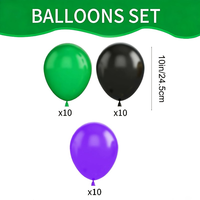 Ballons en latex de qualité supérieure, épais, vert, violet, noir, couleurs assorties, pack de ballons compatibles avec l'hélium, pour mariage, baby shower, festival