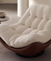 Fauteuil inclinable minimaliste italien rotatif pour salon, design original en tissu, chaise de balcon vintage et décontractée