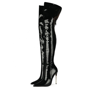 Young Girl Thin High Heels Winter Over the Knee High <b>Boots</b> Beauty Sexy Pointed Toe Daily Life Outdoor 12 High Heel Shoes - Product Image 1