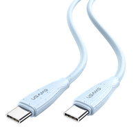 USAMS 2024 kabel Data ponsel, desain baru tipe-c ke kabel Data tipe-c menggunakan daya tinggi 60W kabel pengisian cepat