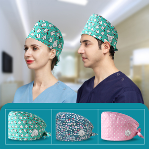 Motif <span class=keywords><strong>de</strong></span> soutien imprimé personnalisé 100% pur coton motif <span class=keywords><strong>de</strong></span> dent respirante bonnet <span class=keywords><strong>de</strong></span> gommage dentaire chapeaux <span class=keywords><strong>de</strong></span> gommage pour les dentistes - Product Image 5